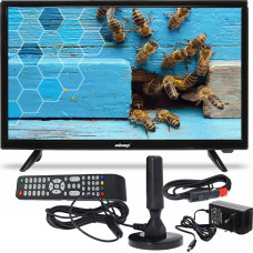 ANKARO ANK CL-1901-19 Inch LED TV Perfect for Camping - 12 V / 230 V Operation with Triple Tuner (DVB-S2 / C/ T2) Including Car Adapter and DVB-T Antenna - CI+ Slot, PVR Function, HDMI, USB 2.0