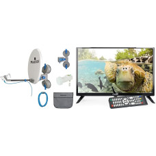 EasyFind Maxview Remora Pro TV Camping Set 19 Inches (48 cm, Triple Tuner S2/T2/C, Grade A Panel, HDMI, USB, PVR Ready, 10-30 Volt, VESA, EasyFind LNB, CI+, Suction Cups, 38 cm Antenna, Coaxial