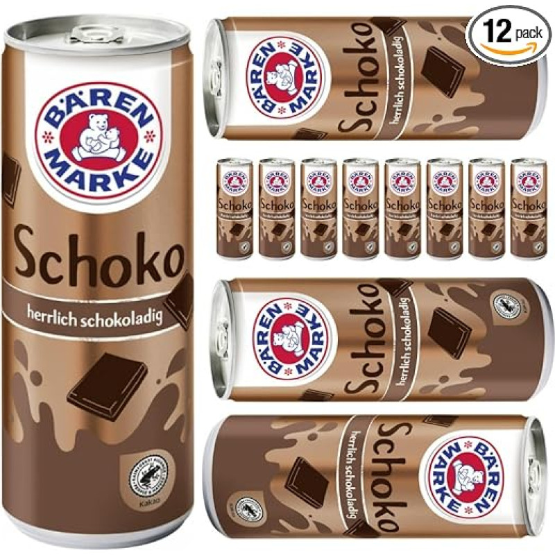Bärenmarke Schoko Gorgeous Chocolate 250 ml x 12 Tin with Pufai Grocery