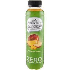 San Benedetto Succoso Zero Mango e Mela Mango ir obuolys PET butelis be cukraus 40 cl ACE vaisių sulčių pakuotė 12 vnt.