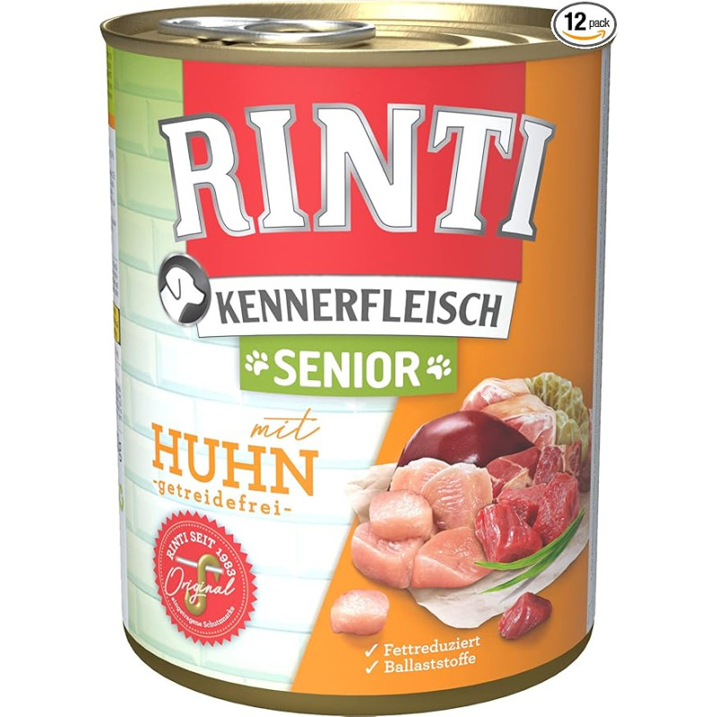 Rinti connoisseur meat SENIOR + vištiena, 12 vnt. (12 x 800 g)