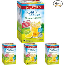 Milford Cool & Delicious Active Lemon-Lime | Real Fruit Tea | With Vitamin C | Vitamin B3 and Zinc | 50 g (Pack of 4)