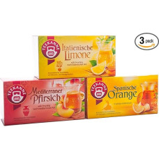 Teekanne Country Tea Set 3 Varieties Italian Lime Spanish Orange Mediterranean Peach 150g