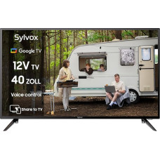 SYLVOX 40 Inch Smart Google TV 12 V TV LED 1080P|10-32V|HBBTV |DVB-T2-S2|Mobile Phone On TV, Remote Control with Voice Control, for Motorhomes Living Room, Vehicle Smart TV