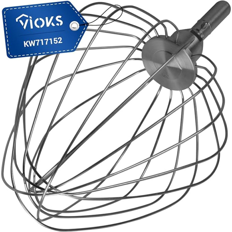 VIOKS Šluotelės šluotelė, skirta virtuvės kombainams KW717152 Kenwood, skirta virtuvės kombainams Chef XL Major Cooking Chef Šluotelės maišyklė Nerūdijančio plieno 9 laidai