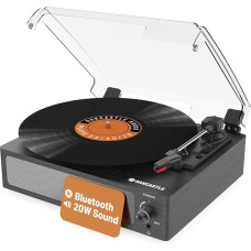 Vintage Turntable Bluetooth 5.0 AUX, RCA Output AUX, RCA | Record Player Retro with Built-in Speakers | Vinyl Player with 45 RPM Adapter | Oakcastle TT100 Vinyl Record Player