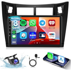 [6G+128G] 8-Core Android Car Radio for Toyota Yaris 2005-2011 with Wireless Carplay Android Car, Hodozzy Radio 9 Inch Touchscreen with Bluetooth GPS Navigation WiFi USB DSP FM/RDS Radio Reversing