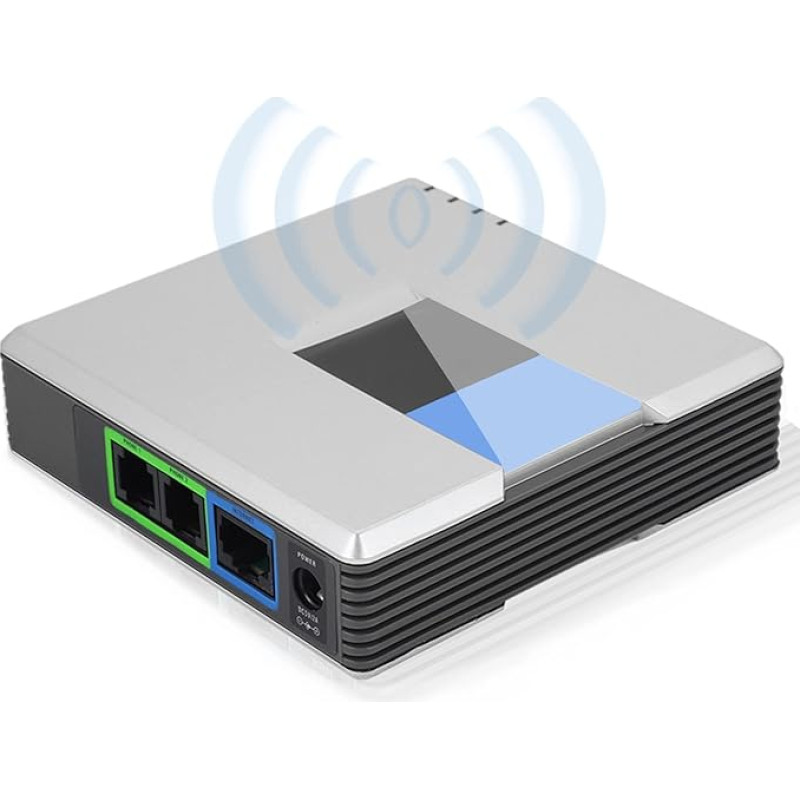 Zerone VOIP Gateway Dual Ports SIP V2 Protocol Fax Internet Phone Adapter with RJ 45 Cable (EU Plug)