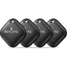 Benlera Smart Tag Key Finder Compatible with Apple Where is? App (iOS Only), Suitcase Tracker, Air Tracker Tag for Keys, Luggage, Suitcase, Wallet, Bicycle, with Replaceable Battery, Pack of 4