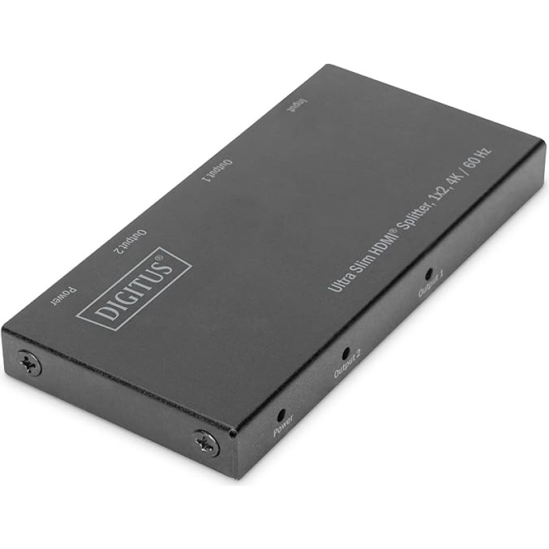 DIGITUS DS-45322 HDMI skirstytuvas 1x2 - Įėjimas: 1 prievadas / išėjimas: HDCP 2.2 / 1.4 - HDR, 3D, Deep Color, apsauga nuo ESD