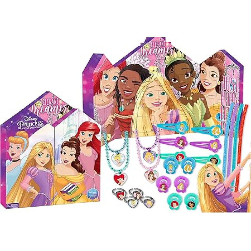 Disney Princess Girls Christmas Advent Calendar Xmas Filled With Hair Accessories, Clips, Jewellery Advent Calendar