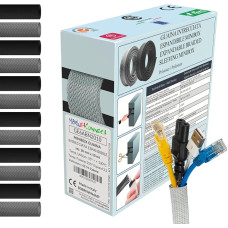 MarketConnect® Expandable Cable Sheath Diameter 25 mm, Length 5 m • For Collecting and Hiding Cables • Ideal for Desk and TV • Grey • Mini Box