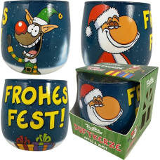 Ralph Ruthe Candle in Glass - Xmas Merry Fest Santa & Rudi kvapioji žvakė Apple & Cinnamon