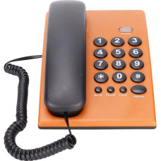Annadue KX-T504 Corded Phone for Home Office, Fashion Desktop Landline Multifunctional Phone with Dual Magnetic Headset, Adjustable Ringtone (Orange)