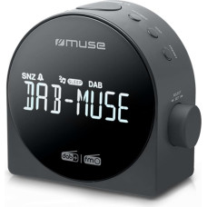 MUSE M-185CDB Juodas radijo laikrodis DAB+ su dvigubu žadintuvu Skaitmeninis