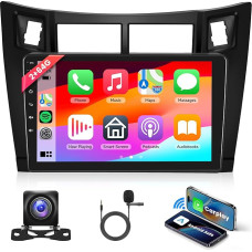 2G 64G Android 13 automobilinis radijas Toyota Yaris 2005-2011 9 colių jutiklinio ekrano automobilinis radijas su belaidžiu Carplay Android automobiline navigacija GPS Mirror Link Bluetooth FM/RDS radijas WiFi USB + atbulinės eigos kamera