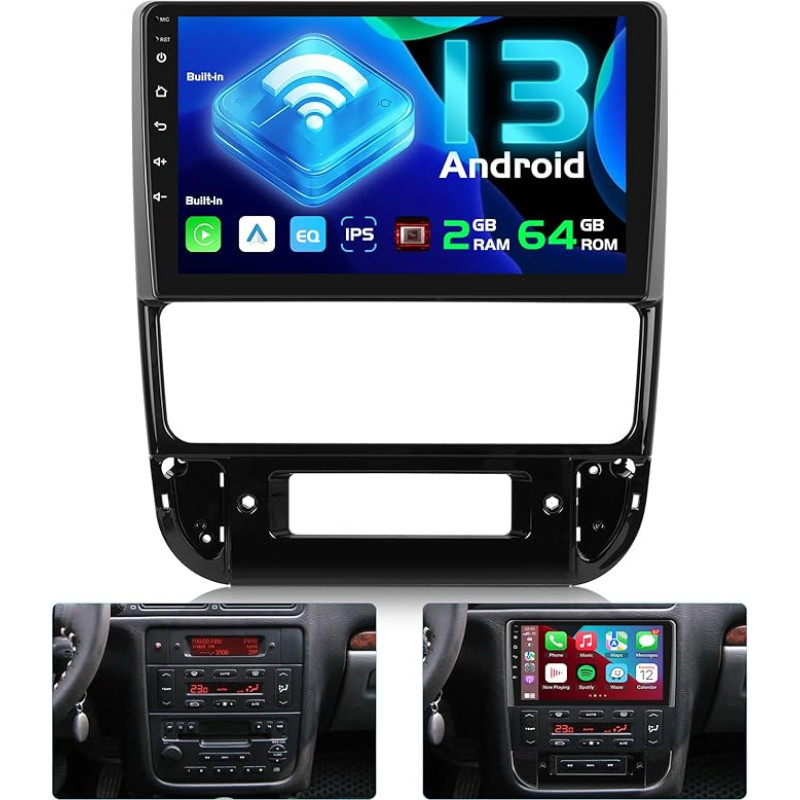 NHOPEEW 2+64G Android 13 automobilinis radijas Peugeot 406 1999-2004 su belaidžiu Carplay ir Android Car - WiFi GPS Mirror Link vairo valdymas FM RDS Split Screen 32EQ + galinio vaizdo kamera