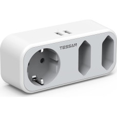 TESSAN Travel Adaptor USA Adapter America Germany Plug with 2 USB 2.4 A, Triple Socket Adapter Travel Plug Power Adapter for Canada Thailand Mexico Wall Charger Charging Station Adapter USA