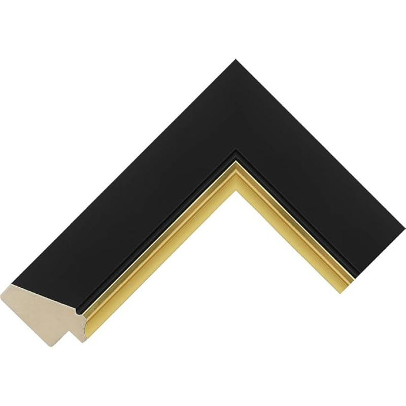 Personalised Bezel for Samsung Frame TV 2021 & 2022 (Angled Black & Gold, 50 Inches)