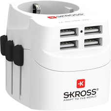 SKROSS Universal Travel Plug with 4 x USB Ports 1.302461 White