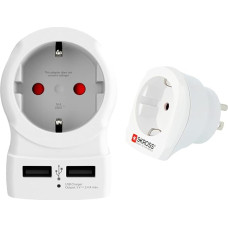 Skross 'Schutzkontakt' Country Steckeradapter Weiss OneSize & Country Adapter Europe to USA: Reiseadapter für Reisen aus Europa in Länder, die den amerikanischen Standard verwenden