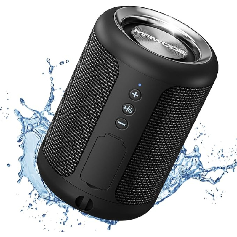 MAWODE T10 Bluetooth Speaker, Waterproof, 8 Hours Playtime, Portable, Small, Lightweight, Mini, Wireless, Shower Speaker, Aux and TF Card Support (Black)