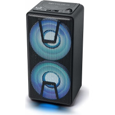 Muse DJ Party Box, Portable Bluetooth Speaker with CD Player, Stereo Pairing, Colour Changing Lights and Built-in Battery, 150 Watt, Black (M-1820 DJ)