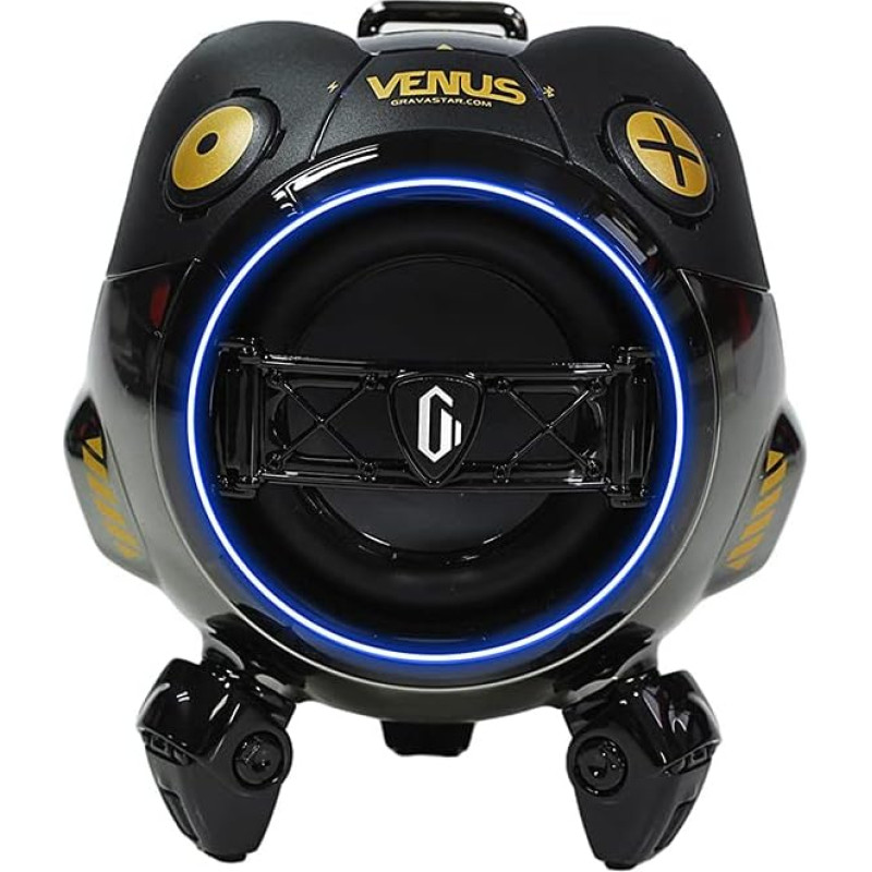 GravaStar Venus Bluetooth Speaker Mini Robot Speaker Waterproof Portable Wireless Speaker 10 Hours 10 W (Black)