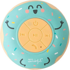 Mr. Wonderful Waterproof Bluetooth Speaker Donut-Shaped 3-4 Hours Running Time and Suction Cup for Attachment. Green Coloured