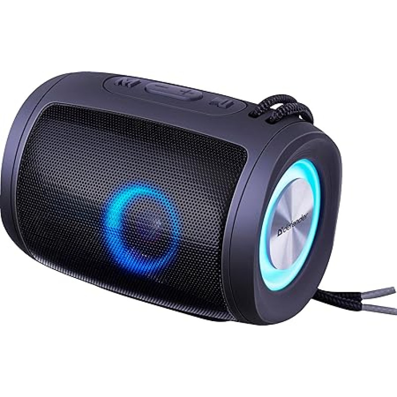 Defender Enjoy S200 Speaker with Bluetooth 5.3, LED Light, Portable Bluetooth Speaker, Music Box, MP3 Player, Supports Flash Drives and MicroSD, Up to 9 Hours Non-Stop Music, TWS, Black