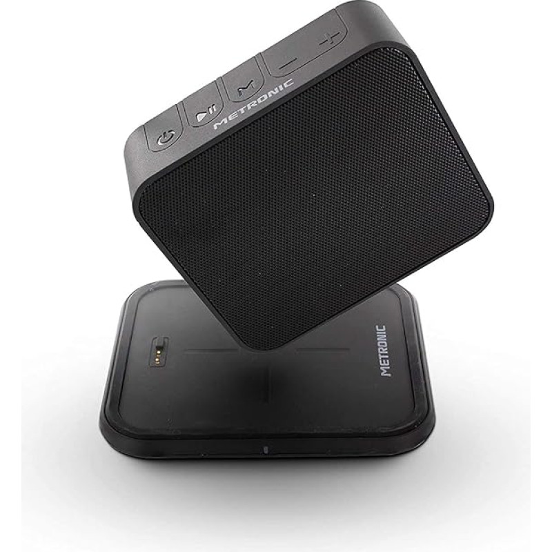 Metronic Portable Bluetooth Speaker Wireless Charger Black 477079