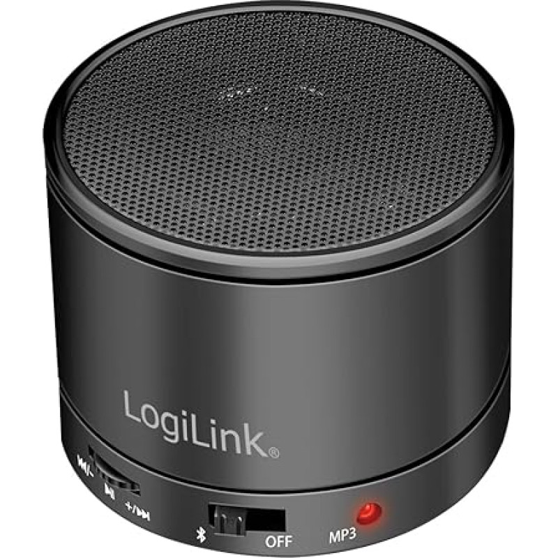 LogiLink Bluetooth 5.3 Speaker with Built-In Microphone, FM Radio and MicroSD Card Reader, Black