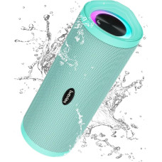 HEYSONG Bluetooth Speaker with Light, Music Box, Portable Bluetooth Box with IPX7 Waterproof, 360° Stereo Sound, 40h Battery, Wireless Speaker with TF for Home, Outdoor, Garden Green