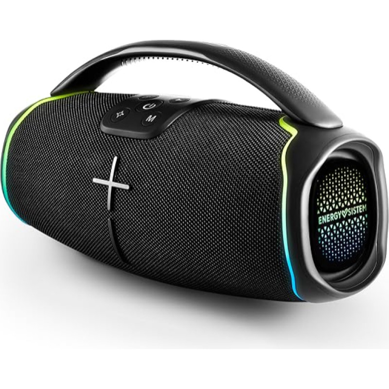 Energy Sistem Hyperbeat Bluetooth Speaker (Bluetooth 5.3, True Wireless Stereo, Deep Bass, 15h Battery, IPX6, LED Lights, Voice Assistant)