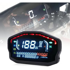 PACEWALKER Universal Speedometer Motorcycle LED LCD Speedometer Digital Odometer Backlight for 1,2,4 Cylinder for BMW Honda Ducati Kawasaki Yamaha (Professional Installation Required)