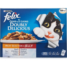 Felix So gut wie es aussieht gemischt Geschmack Katze Lebensmittel - doppelt Leckere Fleisch Wet - 48 x 100 g Beutel