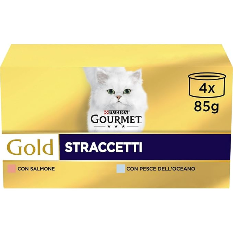 Gourmet Purina Gold sausas kačių maistas su jūros žuvimi ir lašiša - 48 maišeliai po 85 g
