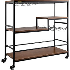 VEVOR Padavimo vežimėlis Virtuvės vežimėlis 3 sluoksnių medienos išvaizdos virtuvės vežimėlis 90 x 40 x 95 cm Medinis vežimėlis 100 kg apkrovos talpa Baras vežimėlis Virtuvės vežimėlis Komunalinių paslaugų vežimėlis Šoninis vežimėlis Vintage Brown