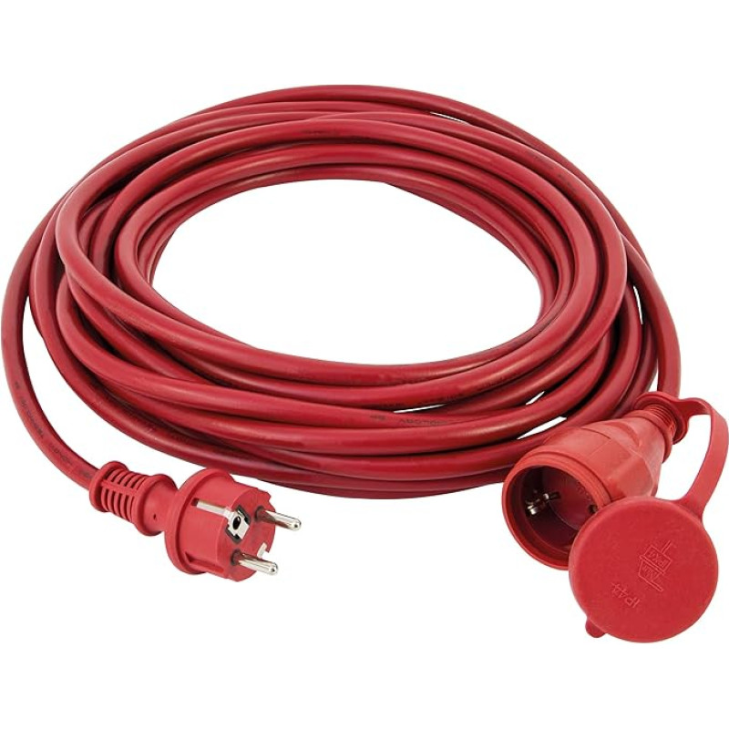 REV 0065269 extension, extension cable outdoor water-repellent. 25 m, 3680 W, red.