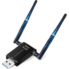 1300Mbps USB 3.0 WLAN adapteris kompiuteriui 2,4 GHz/5,8 GHz dviejų dažnių juostų interneto adapteris su 2 x 5 dBi antena, skirtas kompiuteriui, staliniam kompiuteriui ir nešiojamajam kompiuteriui, USB WLAN adapteris, suderinamas su 