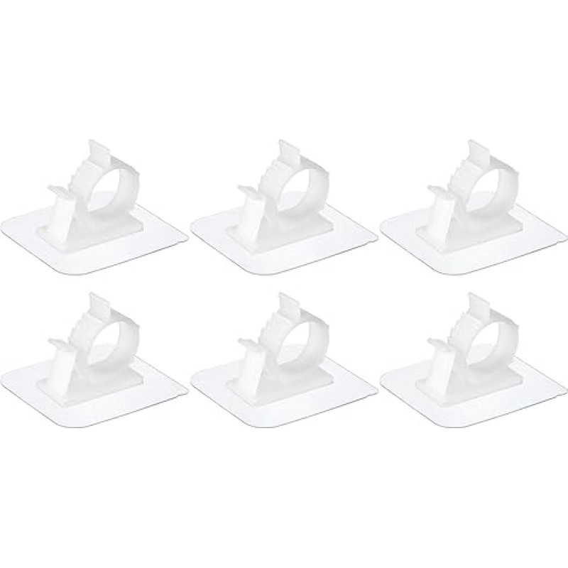 QUARKZMAN 6Stk Kleber Kabel Klammern Passt für 18-20mm AD Einstellbar Plastik Kabel Management Draht Organizer Kordel Halter