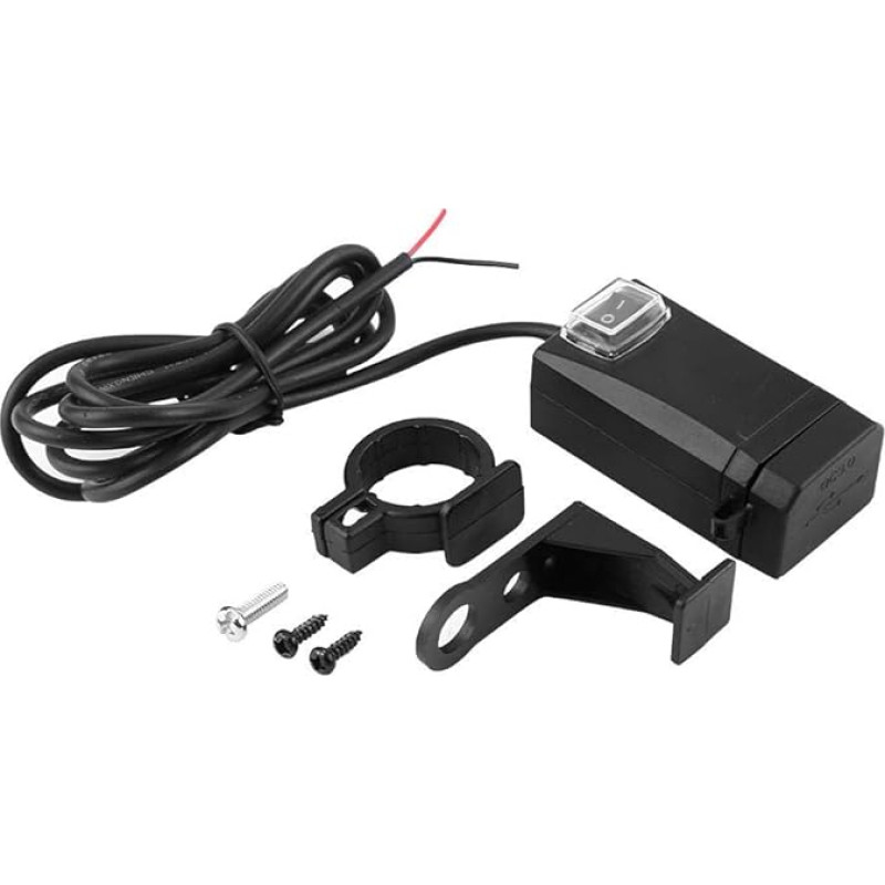 Motorcycle USB Charger Kit Double USB Waterproof Quick Charger for Mobile Phone with Switch + USB Plug for Motorcycle + Charger with Switch Dual USB Motorcycle USB Charger Waterproof 12