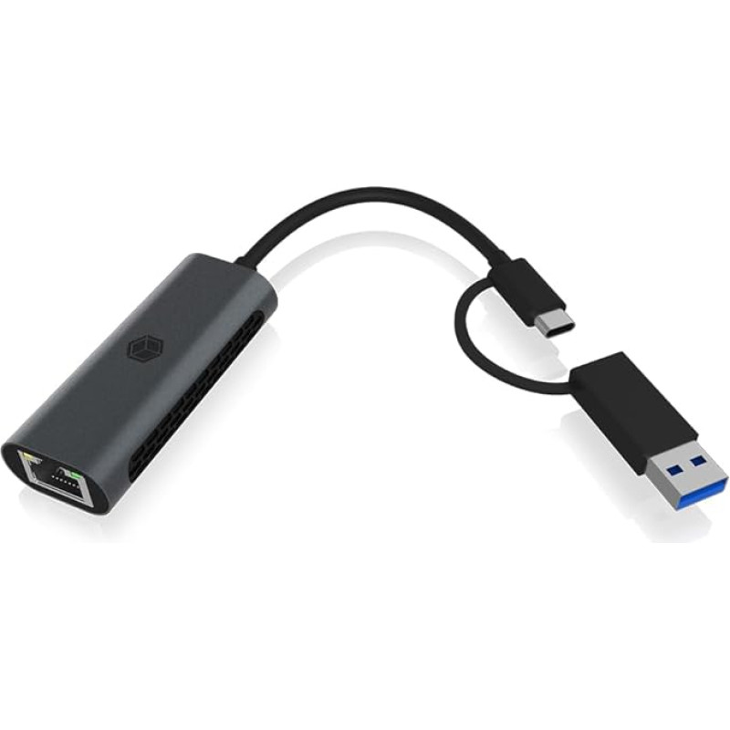 IcyBox IB-LAN301-C3 USB Type-A arba Type-C® į 2.5 Gigabit Ethernet LAN adapteris