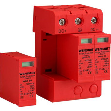 Wengart Surge Protection Device 3P 1000VDC 40-60KA Rail Mounting with Fault Indicator Suitable for Lightning Protection Around the House