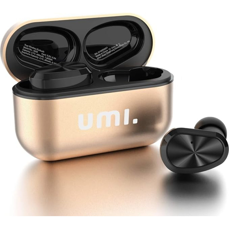 Umi. Essentials TWS Bluetooth 5.0 IPX7 W5s belaidės ausinės iPhone Samsung, Huawei su patentuotu išmaniuoju metaliniu įkrovimo dėklu