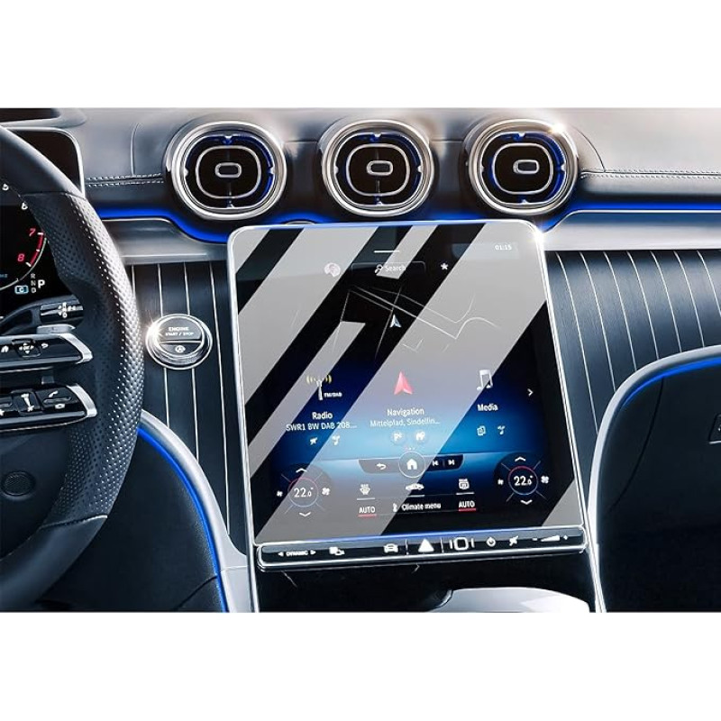 ZCLINKO Compatible with Mercedes Benz C-Class W206 2021(R3) 2022 2023 2024 Update Navigation Screen Protector 11.9 Inch GPS Transparent Protective Film for Car Navigation Devices, 9H Anti-Scratch