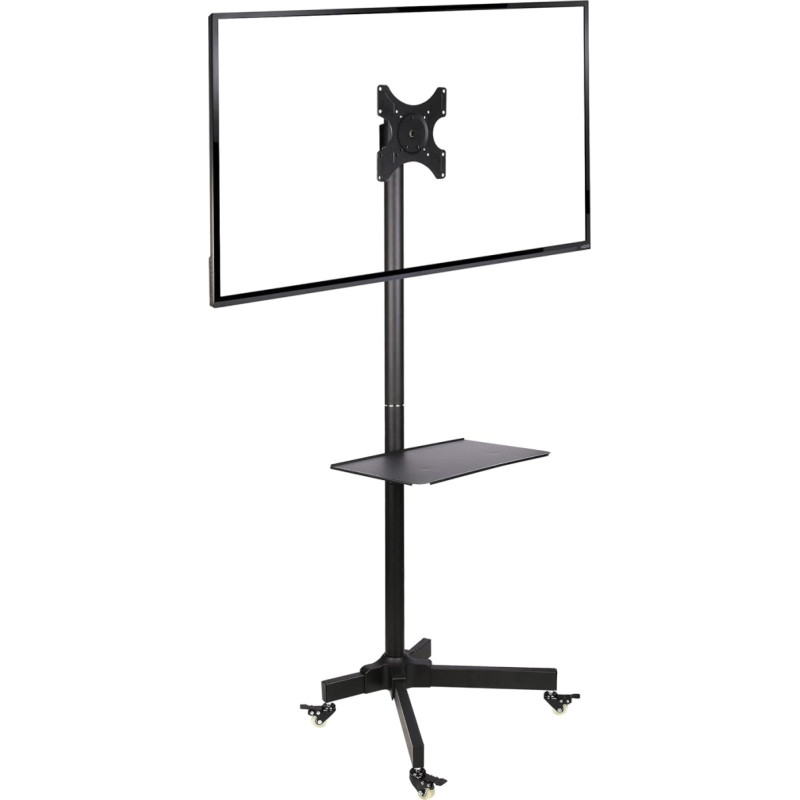 Ergosolid Standfuß mit Rollen, verstellbar, für LCD-Fernseher, 19-37 Zoll, bis 20kg, VESA-Normen von 75 x 75mm bis 200 x 200mm, Schwarz, 19