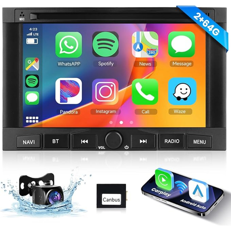 Hodozzy Carplay automobilinis radijas Peugeot 3008 5008 Citroen Berlingo Partner 2010-2016 su Navi/WiFi, 7 colių Mercedes Benz automobilinis radijas Bluetooth su Android Car/EQ/FM/RDS/SWC/USB