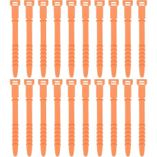 uxcell Silikon-Kabelbinder, 11,4 cm, wiederverwendbar, elastinis kabelių segtuvas, organizatorius kabeliams, USB-Lademanagement, Lebensmittelaufbewahrung, Orange, 20 Stück