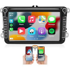 [2GB + 64GB] CAMECHO Android 13 automobilinis radijas VW Golf 5 6 Polo Tiguan Caddy Skoda Passat su belaidžiu CarPlay Android automobiliu, 8 colių ekranas su Sat Navi HiFi Bluetooth RDS WiFi + atbulinės eigos kamera